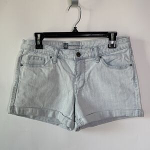 Mossimo Premium Denim Women's Size 8 Mid Rise Midi Jean Shorts Light Wash Cuffed